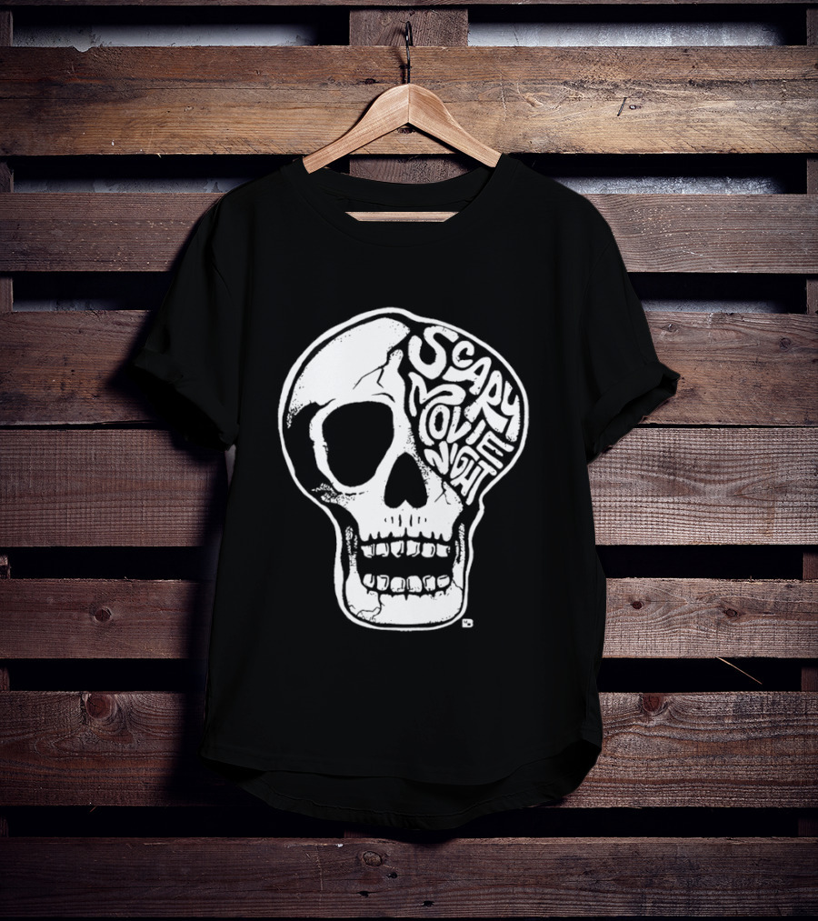 Skull Scary Movie Night Halloween Skull T-Shirt