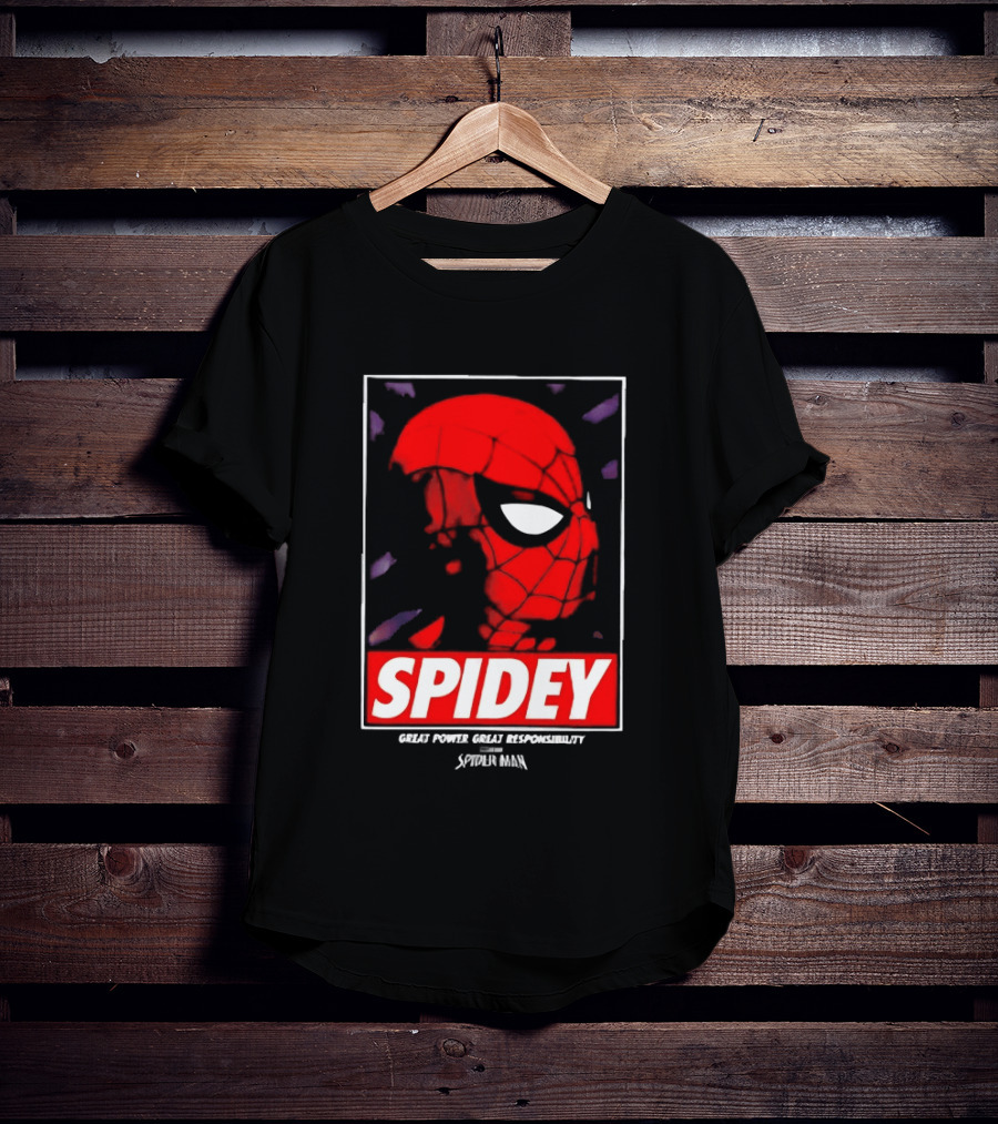 SPIDEY Great Power Great Responsibility Spider Man T-Shirt