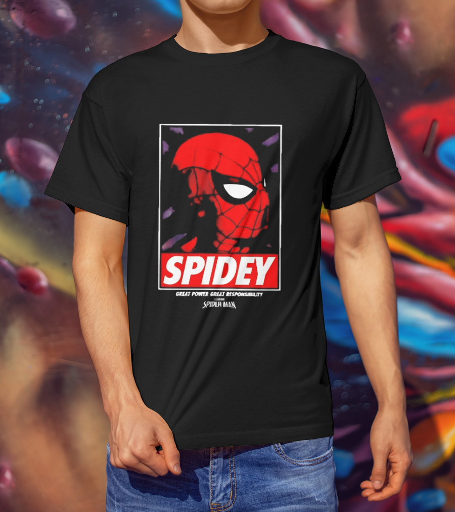SPIDEY Great Power Great Responsibility Spider Man T-Shirt