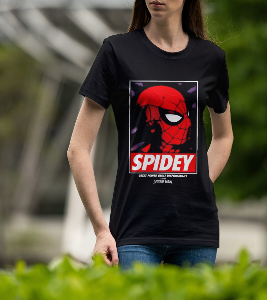 SPIDEY Great Power Great Responsibility Spider Man T-Shirt