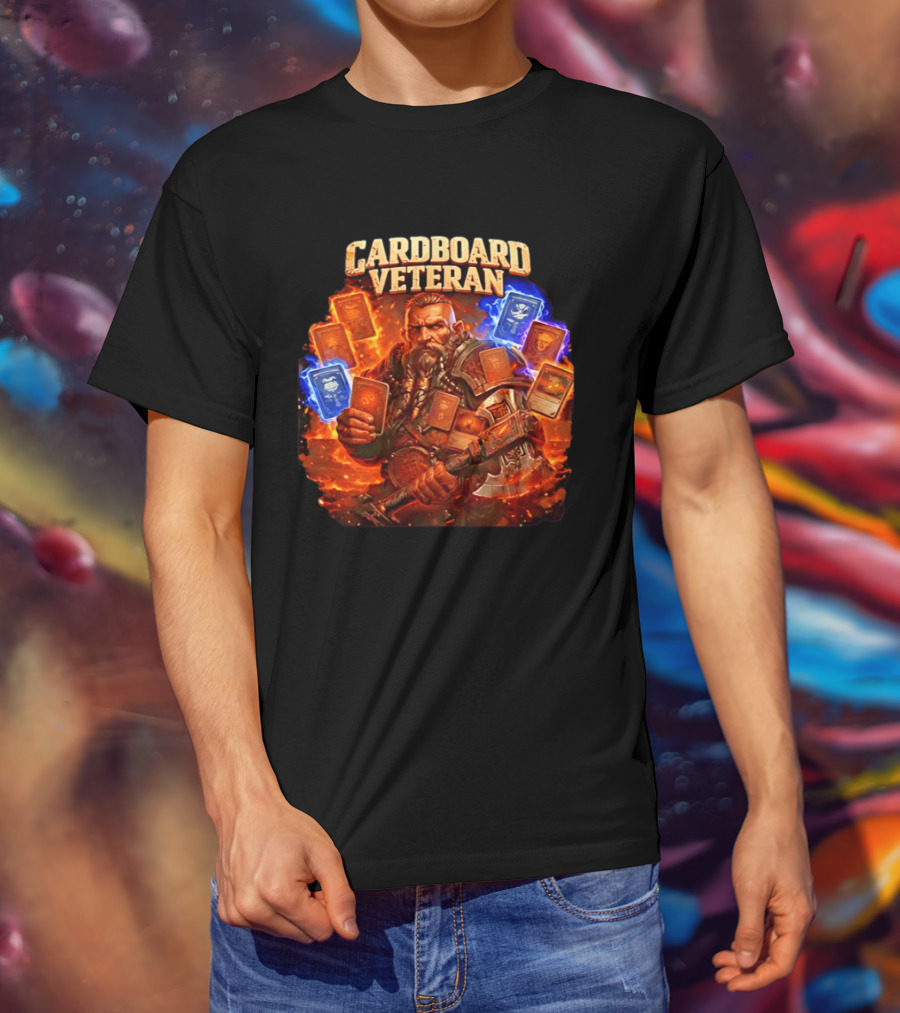 Cardboard Veteran Fantasy Gamer TCG Professional Epic Card Battle Warrior T-Shirt