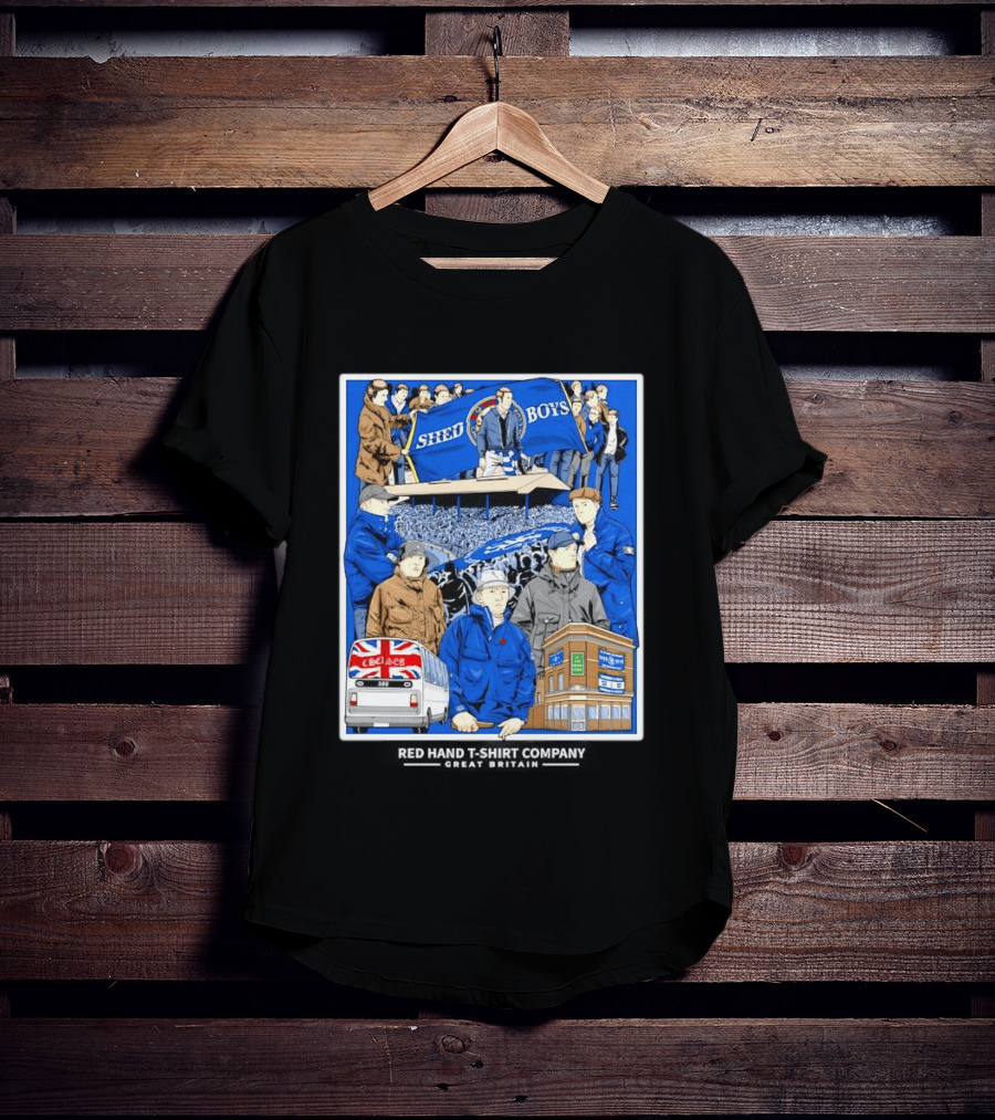 Chelsea Shed Boys Retro Football Culture Red Hand Company T-Shirt