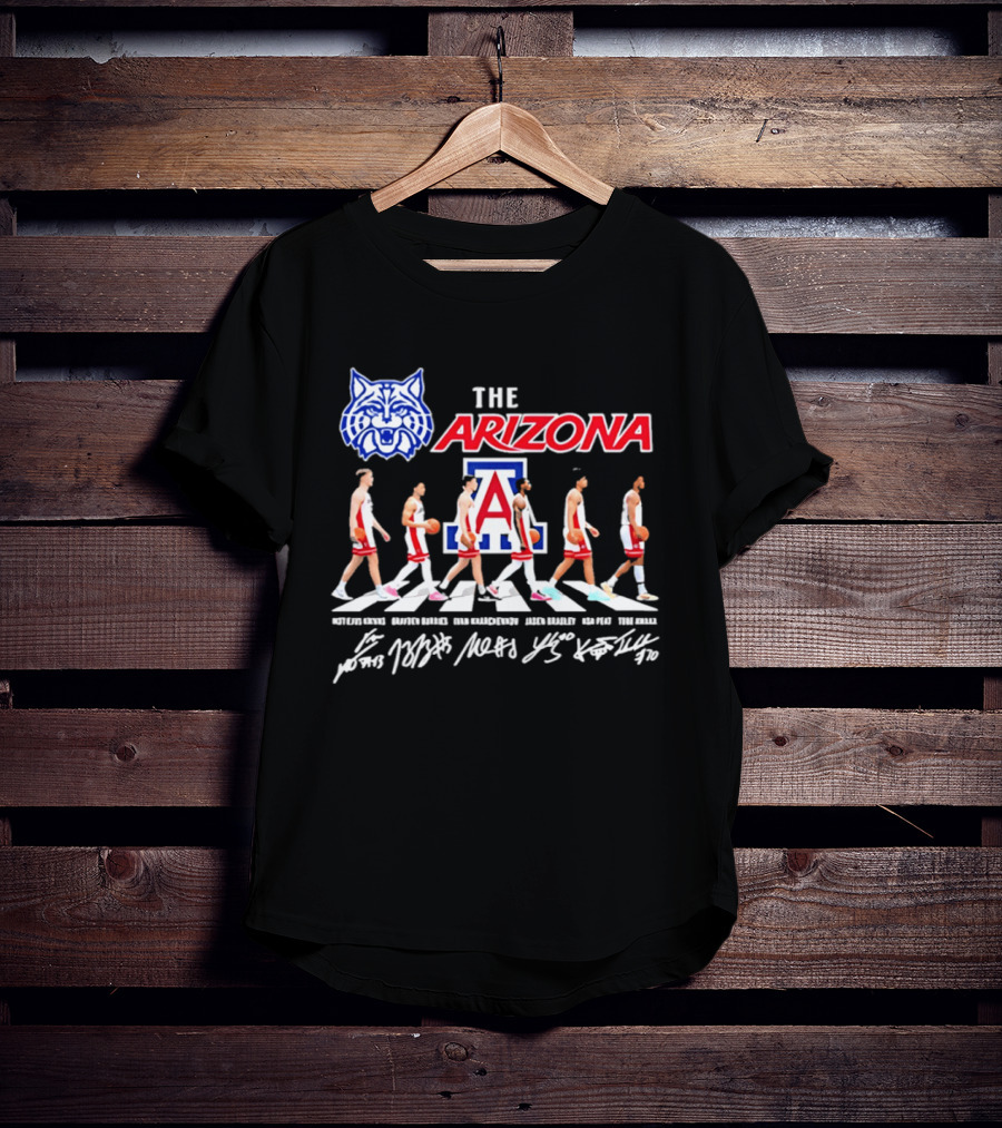 Arizona Wildcats Basketball Roster Abbey Road Walk Team T-Shirt