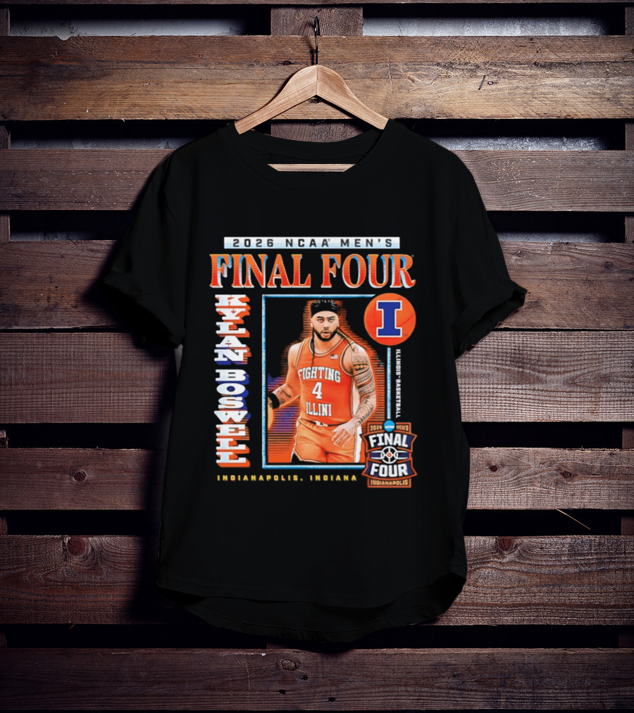 Kylan Boswell 2026 NCAA Men's Final Four Illinois Fighting Illini Basketball Indianapolis T-Shirt