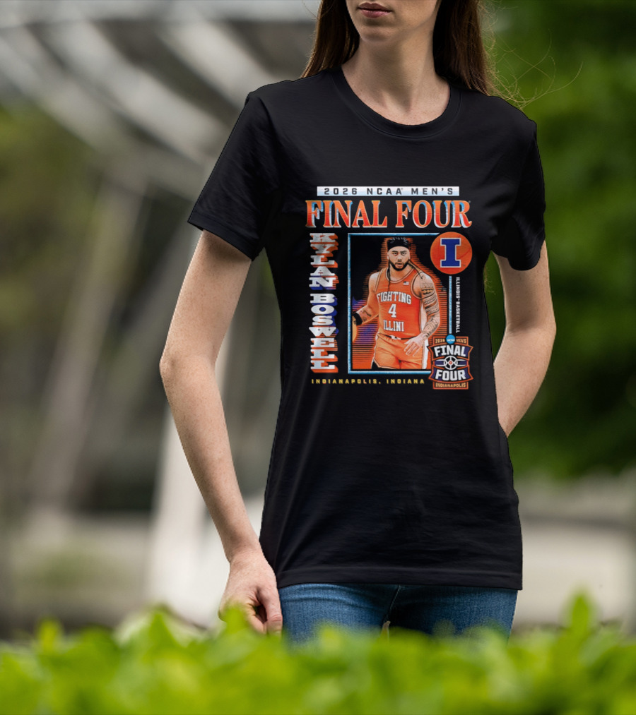 Kylan Boswell 2026 NCAA Men's Final Four Illinois Fighting Illini Basketball Indianapolis T-Shirt