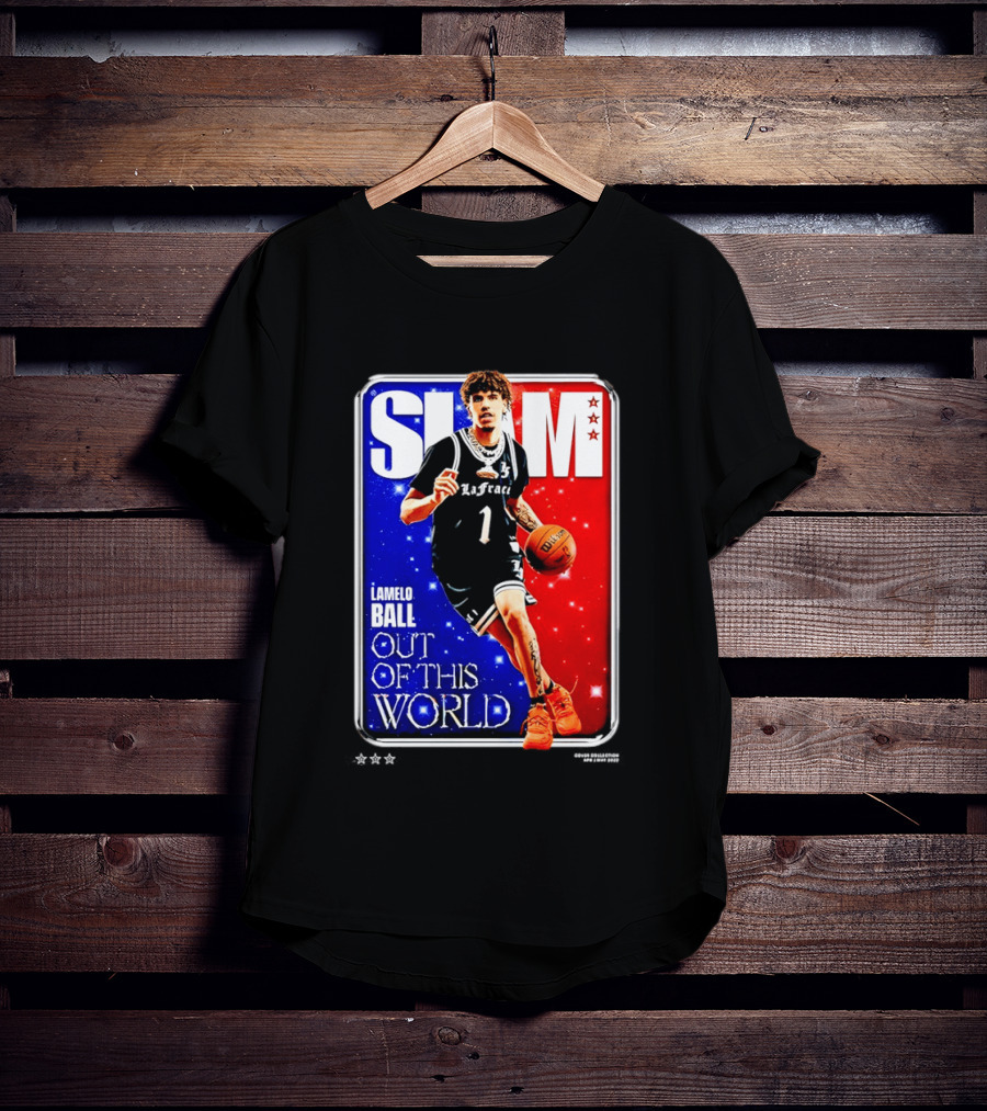 SLAM Cover LaMelo Ball 1 Charlotte Hornets Out Of This World T-Shirt