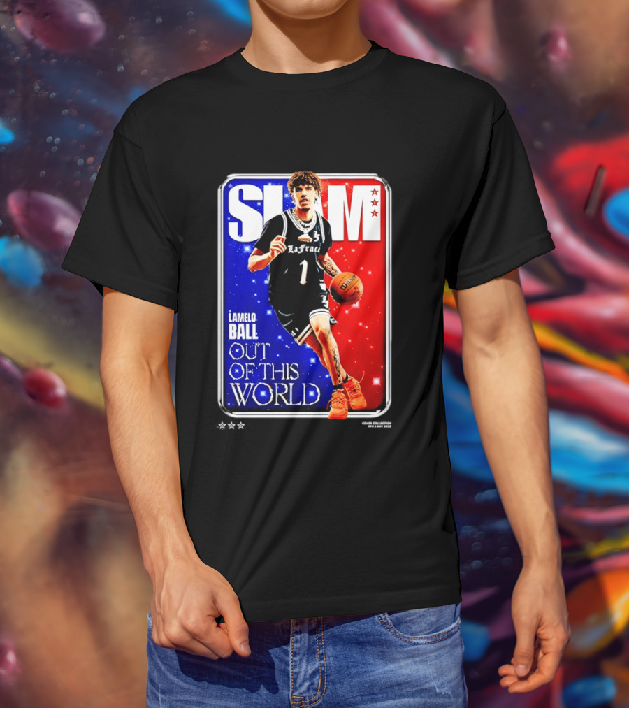 SLAM Cover LaMelo Ball 1 Charlotte Hornets Out Of This World T-Shirt