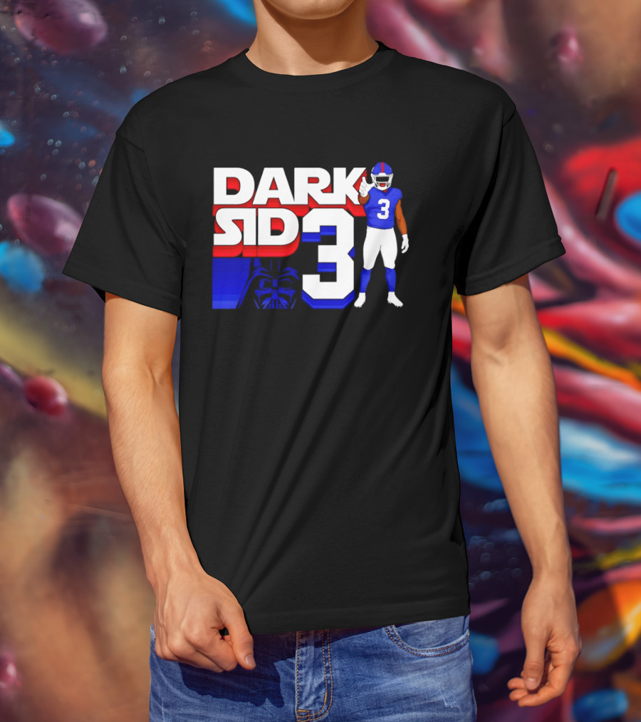 Darth Vader Star Wars Dark Side 3 New York Giants Football Player T-Shirt