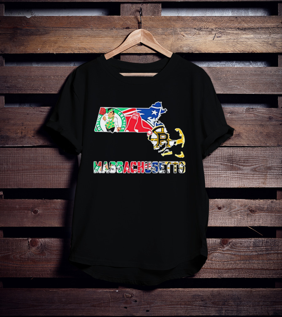 Boston Celtics Red Sox Massachusetts Sports Teams State Bruins T-Shirt