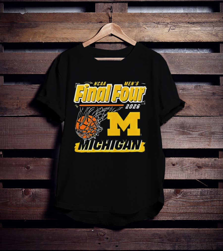 NCAA Men's Final Four 2023 Michigan Wolverines Basketball Swish T-Shirt