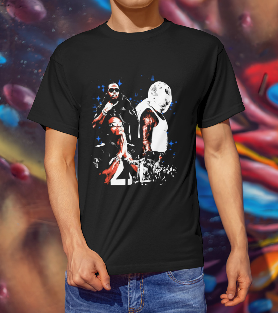 Gunna One Of Wun Globe Stars Red White Blue T-Shirt
