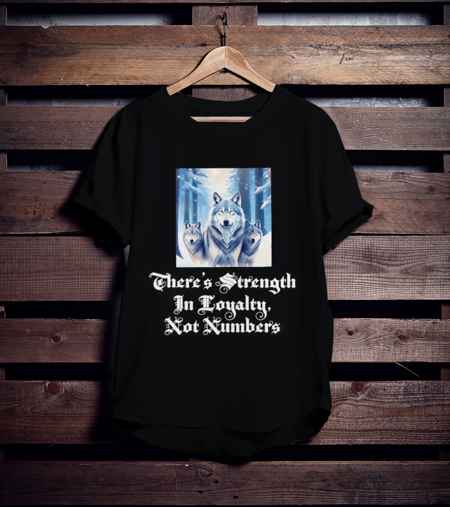 Wolf Pack Strength In Loyalty Winter Forest Scene T-Shirt