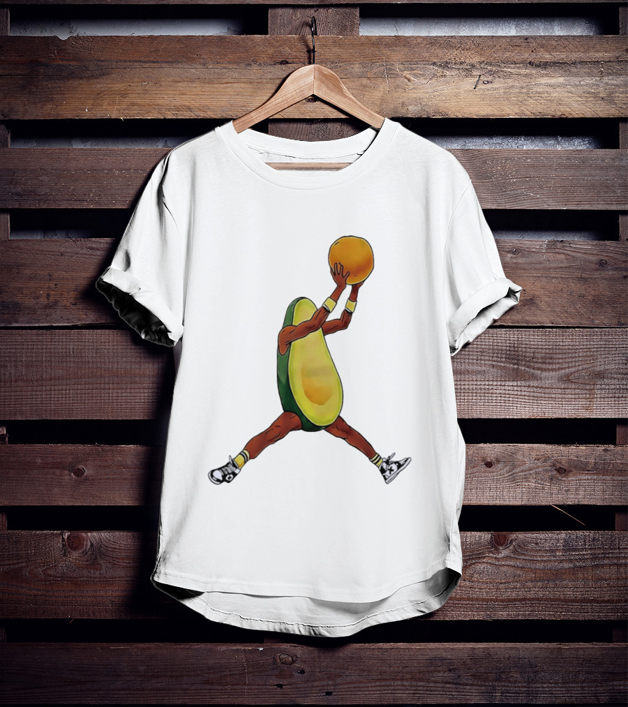 Avocado Basketball Athlete Dunking Fruit T-Shirt