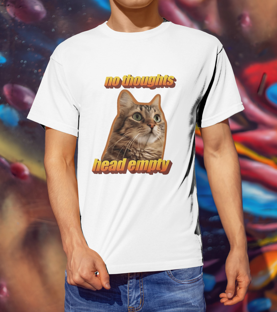 No Thoughts Head Empty Cat Meme Funny Humor T-Shirt