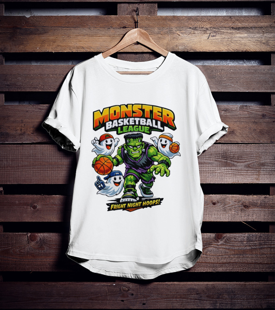 Monster Basketball League Fright Night Hoops Halloween Costume T-Shirt