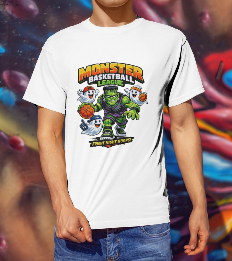 Monster Basketball League Fright Night Hoops Halloween Costume T-Shirt