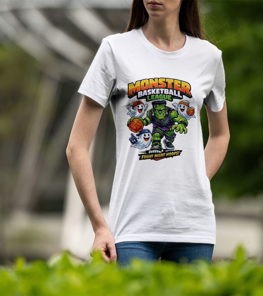 Monster Basketball League Fright Night Hoops Halloween Costume T-Shirt
