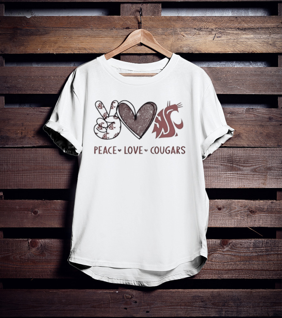 Peace Love WSU Cougars T-Shirt