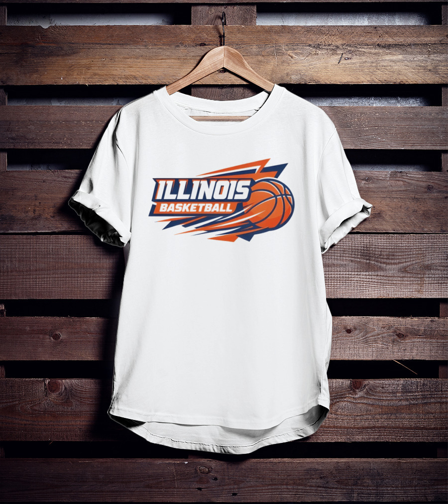 Illinois Basketball College Team Logo Sports T-Shirt