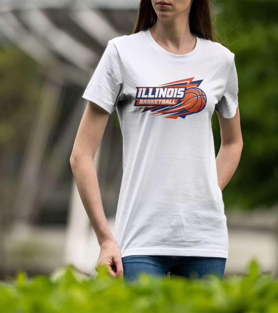 Illinois Basketball College Team Logo Sports T-Shirt