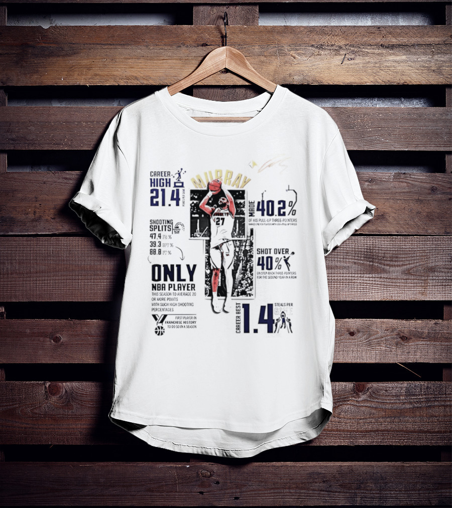 Denver Nuggets Murray 21.4 Points 40.2 Better Basketball Player 114 Playoffs T-Shirt