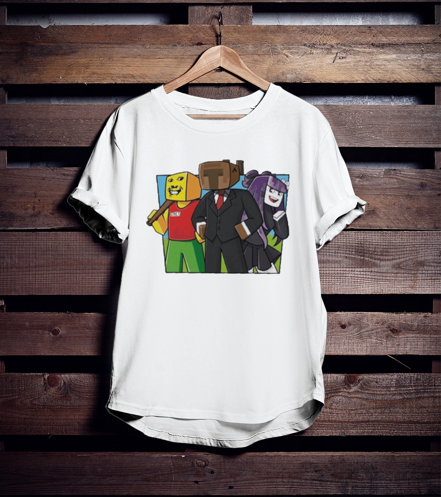 Jocuri Horror Sky Pixel Characters In Suits And Costumes T-Shirt