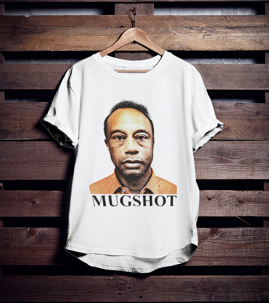 Tiger Shot Face Parody With Golf T-Shirt