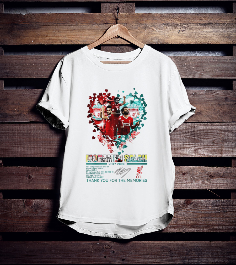 Mohamed Salah Lfc Thank You For The Memories 2017 2023 Heart T-Shirt