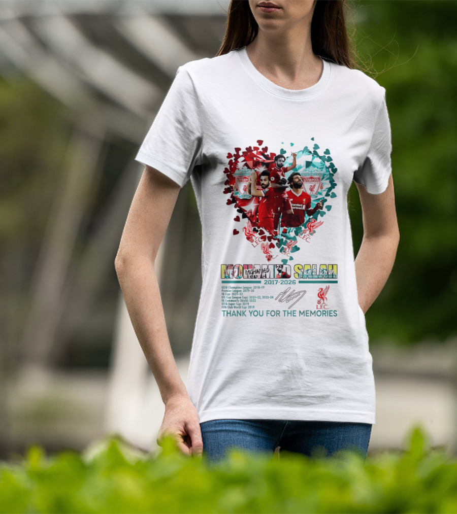 Mohamed Salah Lfc Thank You For The Memories 2017 2023 Heart T-Shirt