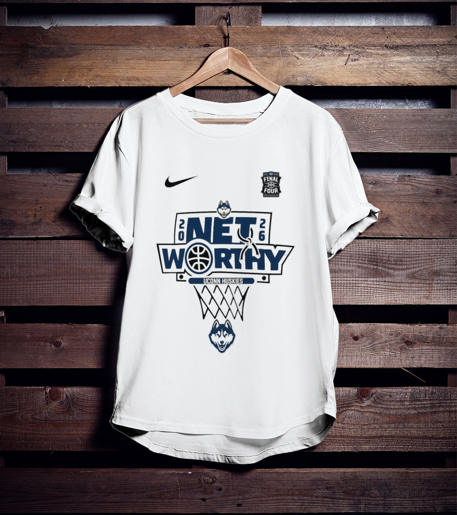 UConn Huskies Net Worthy Basketball 2026 Nike Logo Five Four T-Shirt
