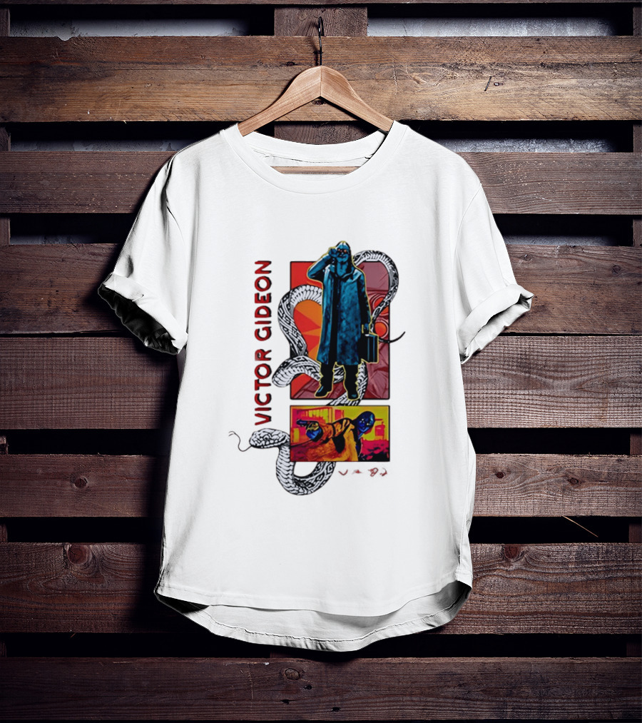 Victor Gideon Dramatic Snake And Mysterious Figures T-Shirt