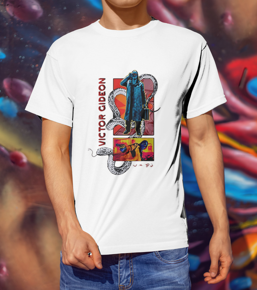 Victor Gideon Dramatic Snake And Mysterious Figures T-Shirt