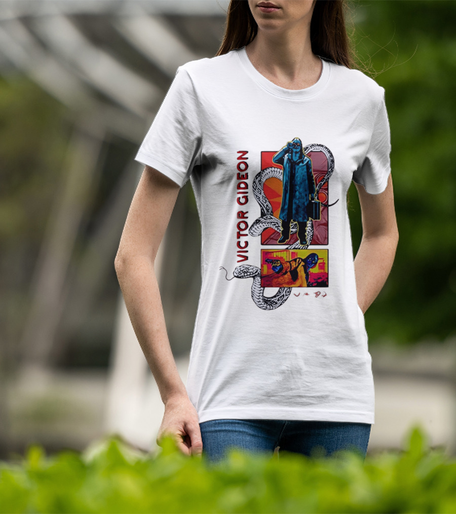 Victor Gideon Dramatic Snake And Mysterious Figures T-Shirt