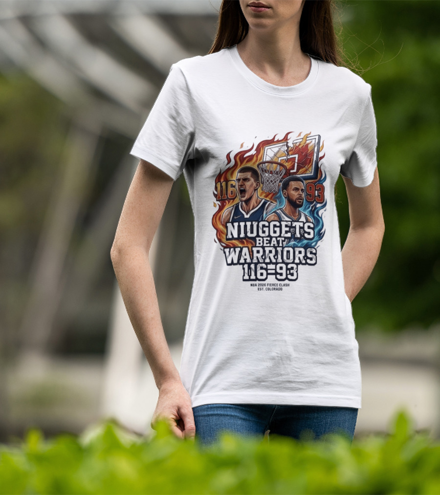 Nuggets Beat Warriors 116 93 NBA 2026 Basketball Matchup T-Shirt