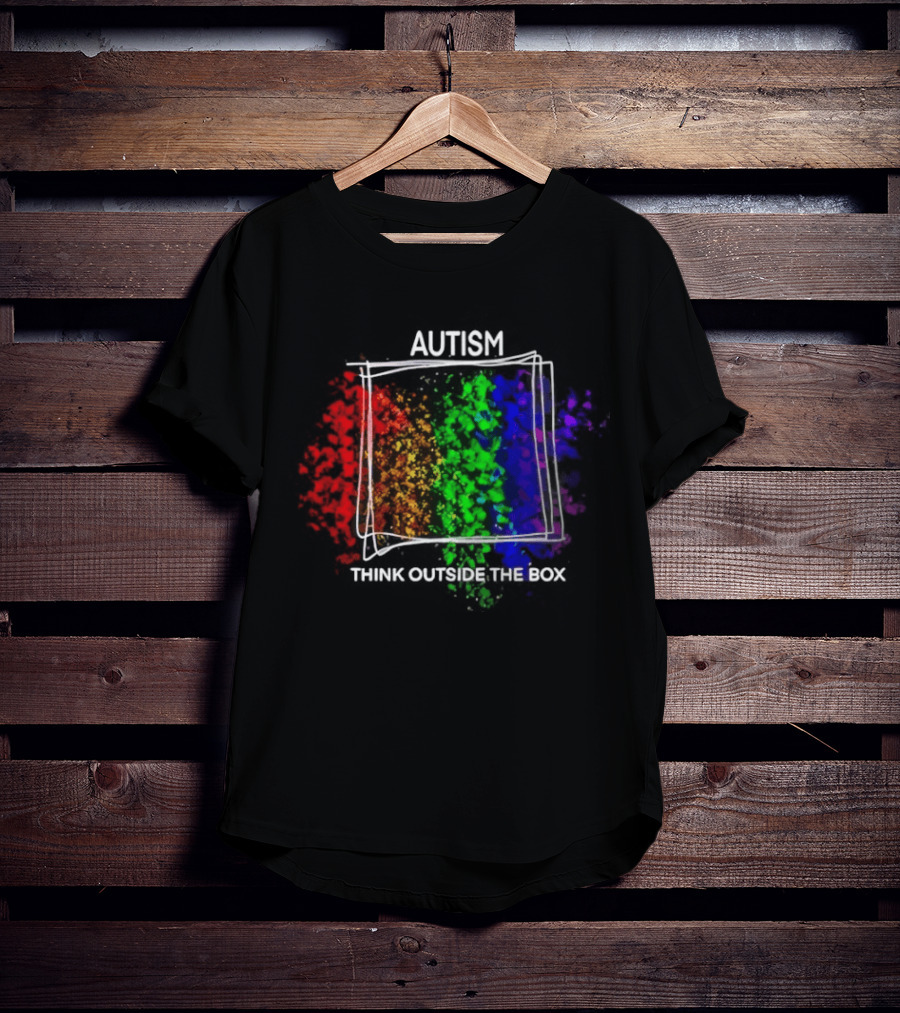 Autism Spectrum Puzzle Think Outside The Box Colorful Awareness T-Shirt