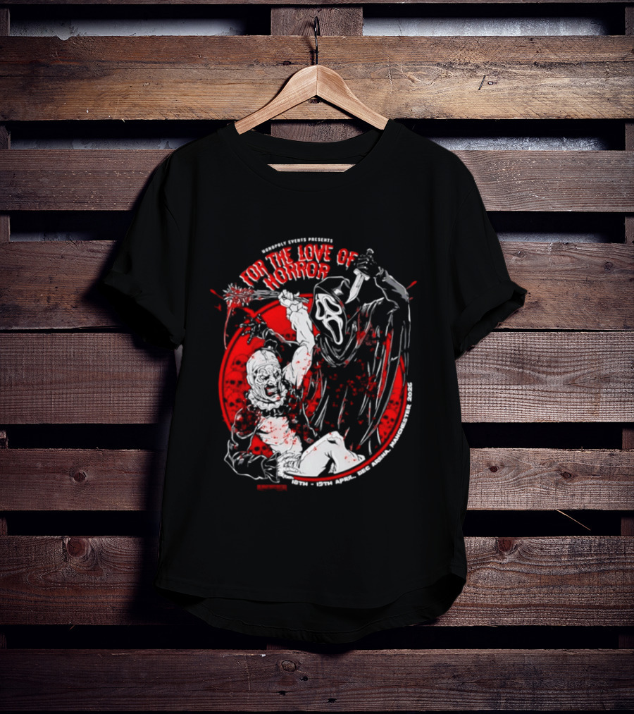Ghostface Vs The Clown For The Love Of Horror 2026 Event April 18 19 DEC Arena T-Shirt
