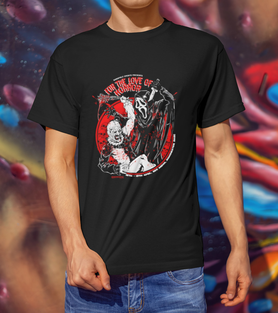 Ghostface Vs The Clown For The Love Of Horror 2026 Event April 18 19 DEC Arena T-Shirt