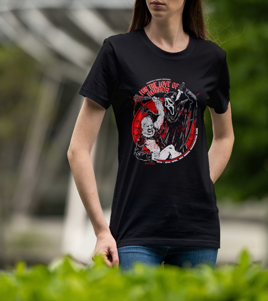 Ghostface Vs The Clown For The Love Of Horror 2026 Event April 18 19 DEC Arena T-Shirt