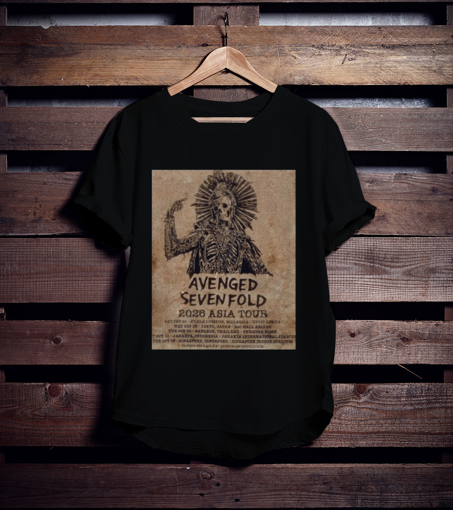 Avenged Sevenfold 2026 Asia Tour Kuala Lumpur Tokyo Bangkok Jakarta Singapore T-Shirt