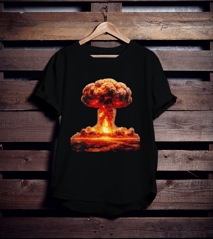 Fiery Destruction Mushroom Cloud Nuclear Bomb Explosion T-Shirt