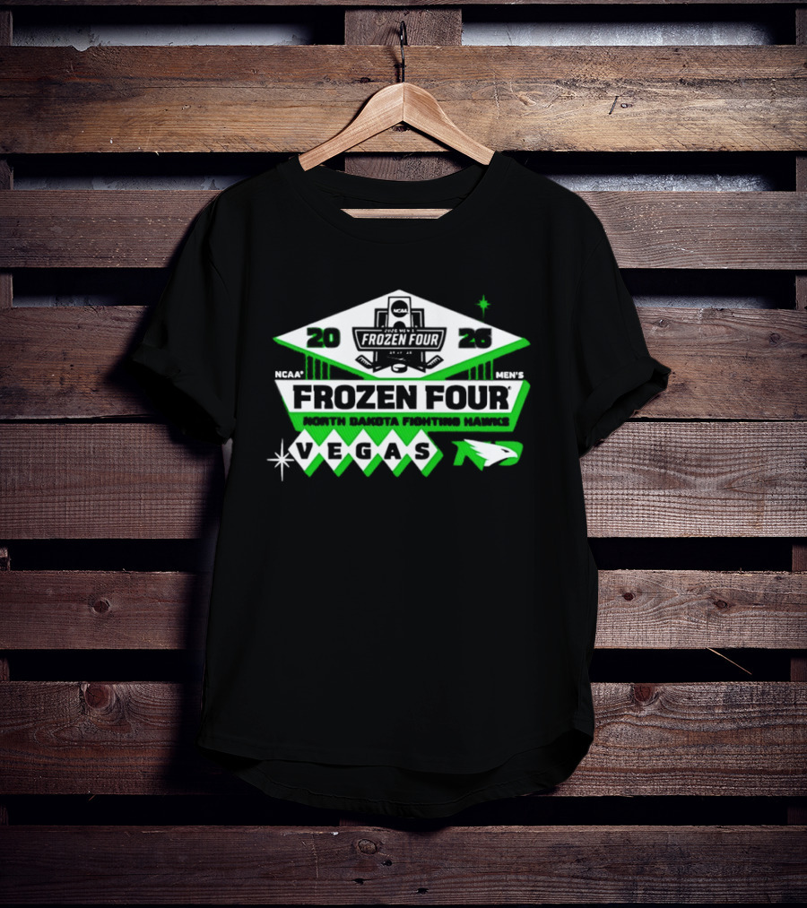 North Dakota Fighting Hawks Frozen Four 2026 Vegas NCAA Men's Hockey T-Shirt