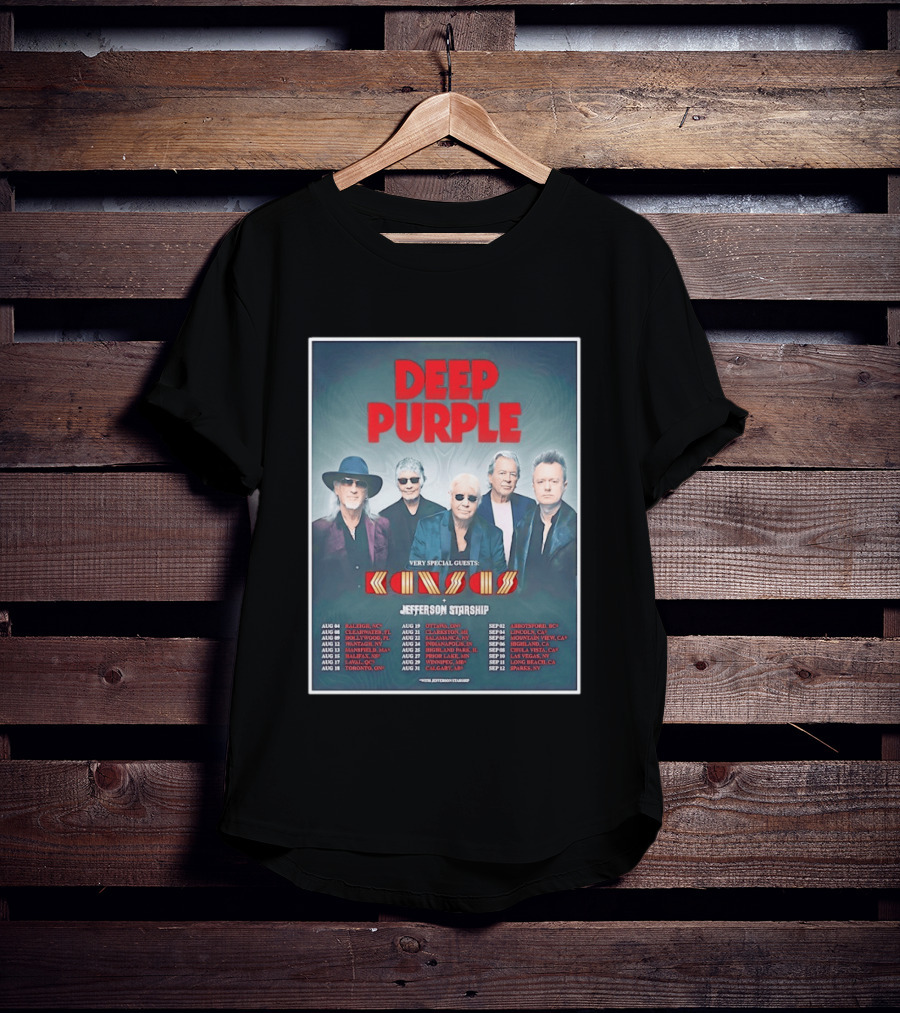 Deep Purple Tour 2026 Featuring Kansas Jefferson Starship North America Dates T-Shirt