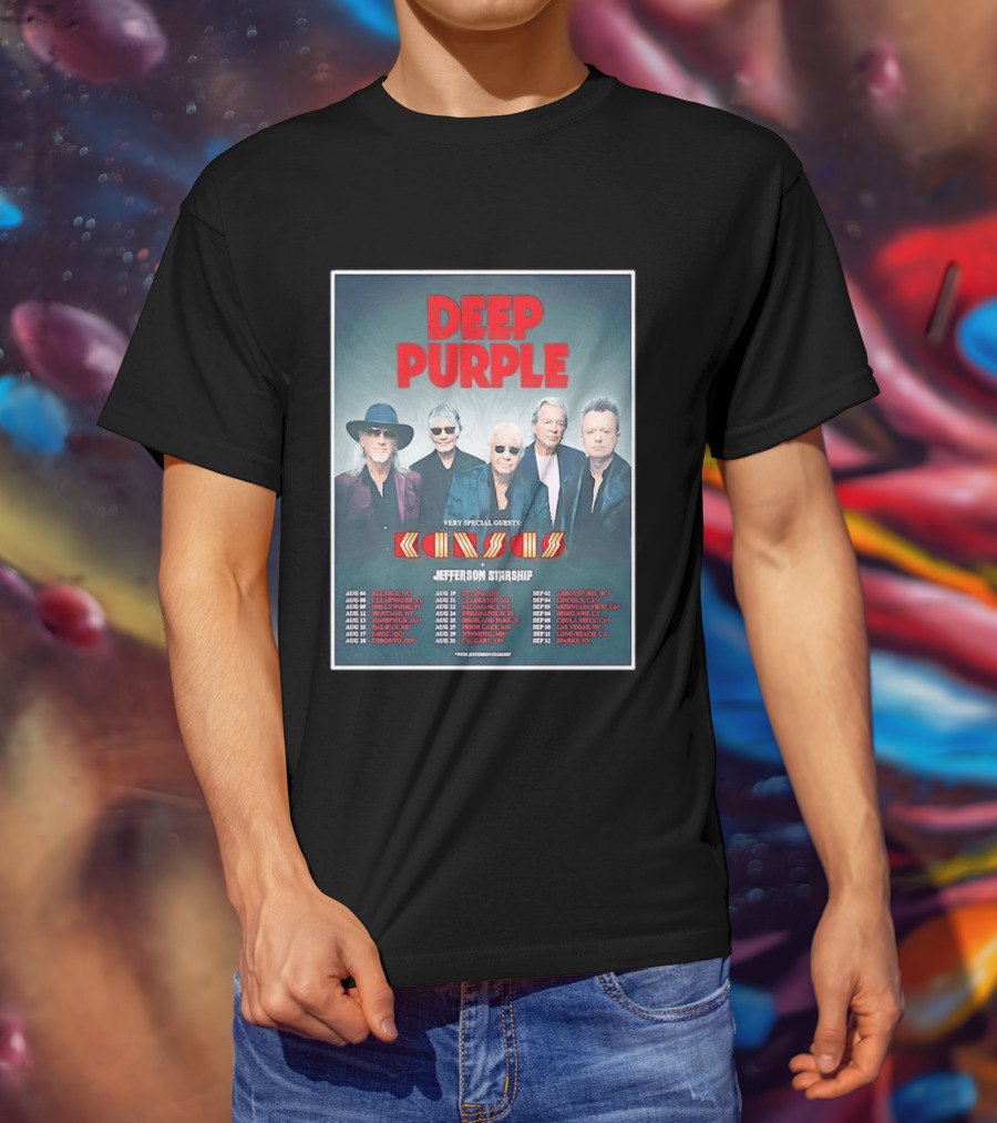 Deep Purple Tour 2026 Featuring Kansas Jefferson Starship North America Dates T-Shirt