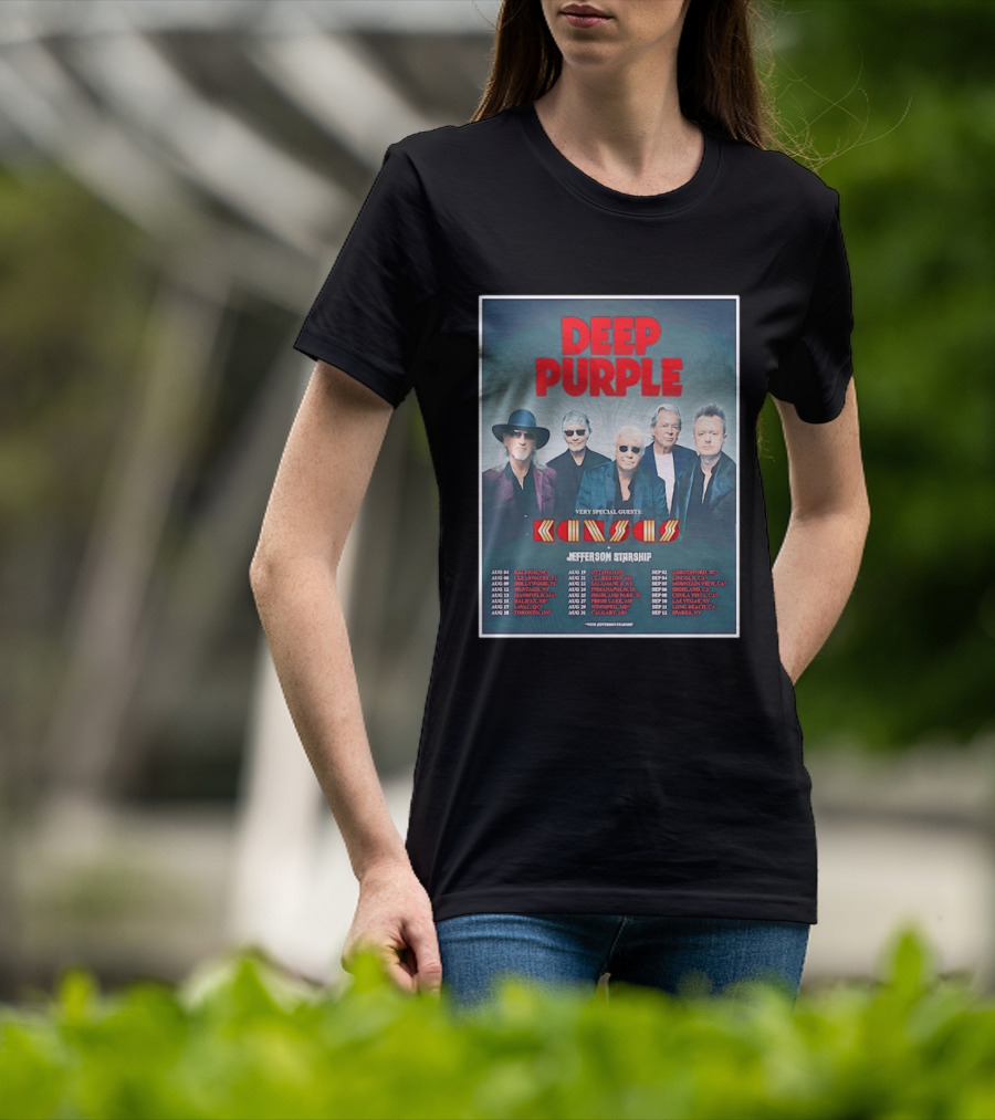 Deep Purple Tour 2026 Featuring Kansas Jefferson Starship North America Dates T-Shirt