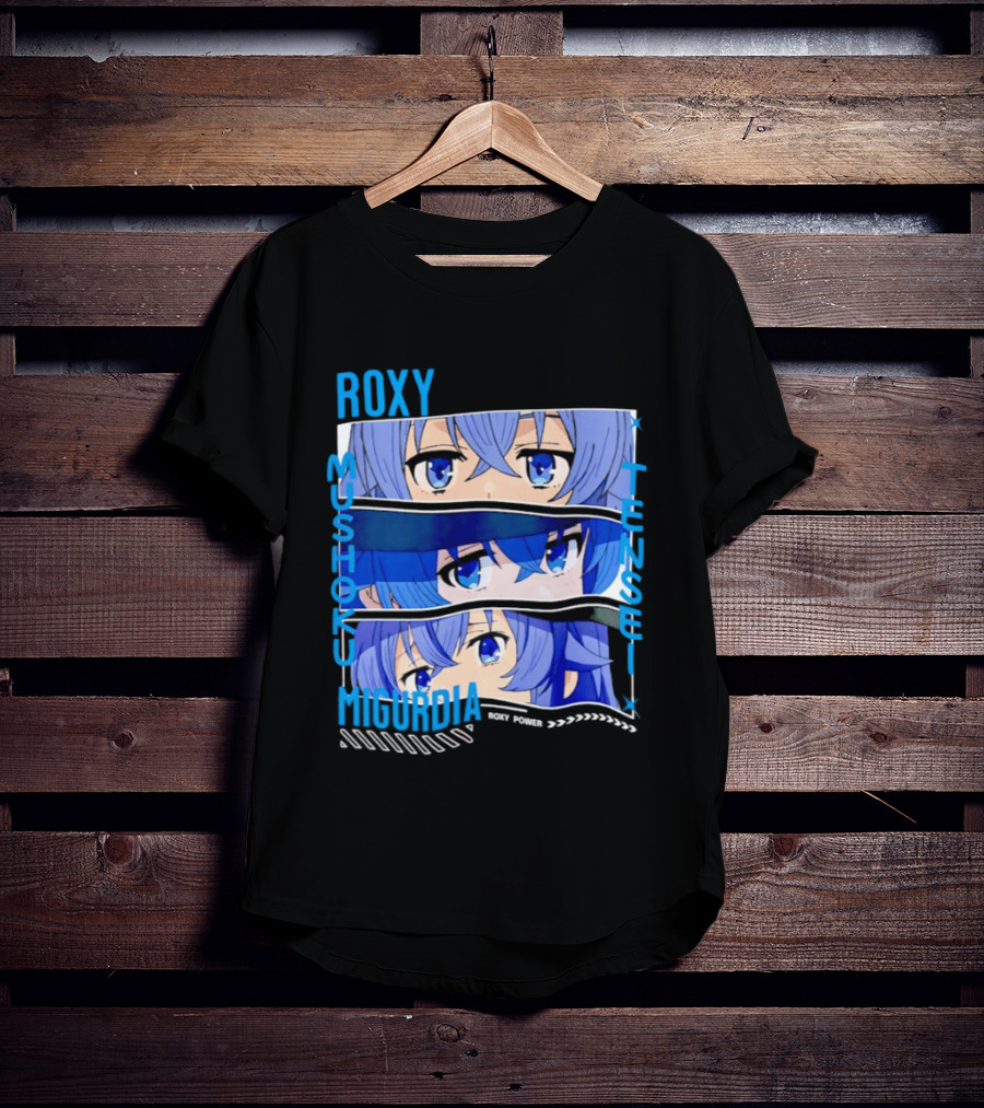 Roxy Mushoku Tensei Migurdia Anime Blue Character Eyes T-Shirt