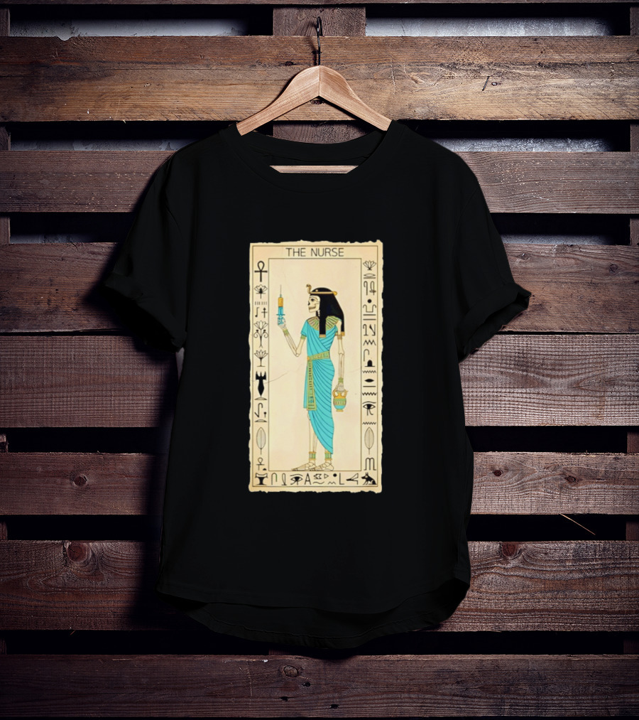 The Nurse Egyptian Skeleton Tarot Card Medical Goth T-Shirt