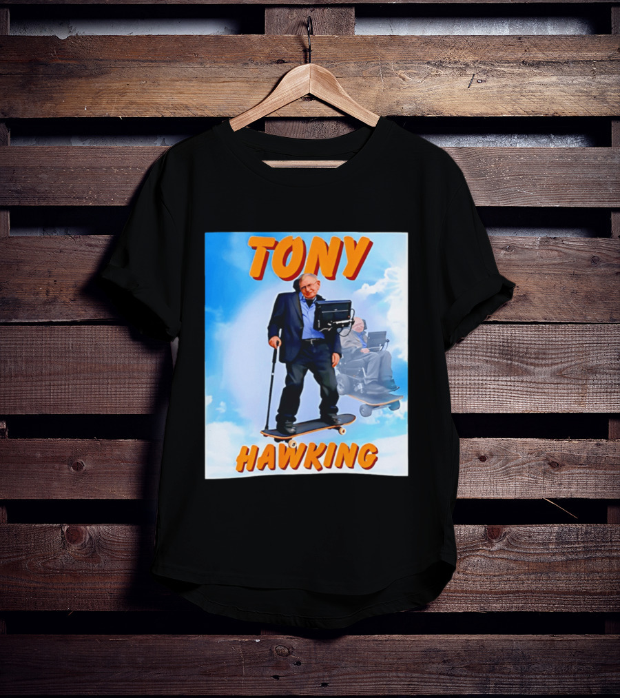 Tony Hawking Skateboard Fusion Surreal Humor T-Shirt