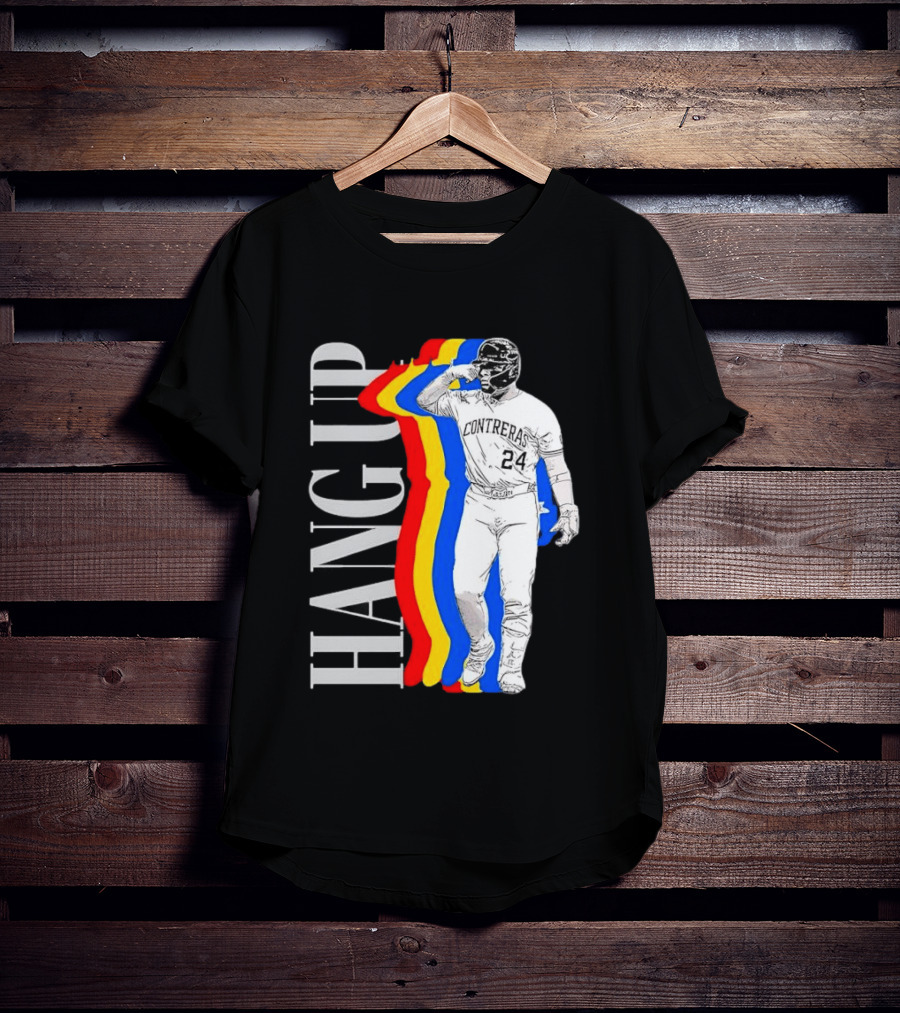 Willson Contreras 24 Hang Up Baseball Art With Colorful Stripes T-Shirt