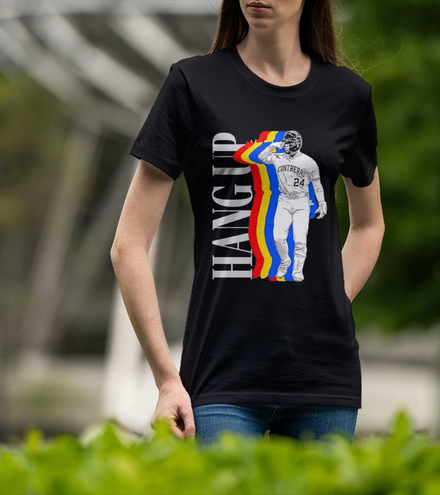 Willson Contreras 24 Hang Up Baseball Art With Colorful Stripes T-Shirt