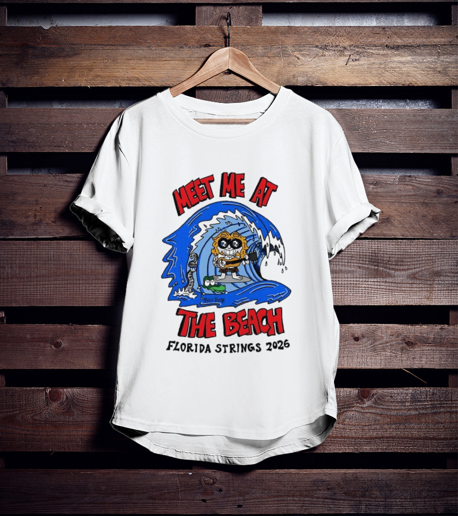 Meet Me At The Beach Florida Strings 2026 Surfing Wave T-Shirt